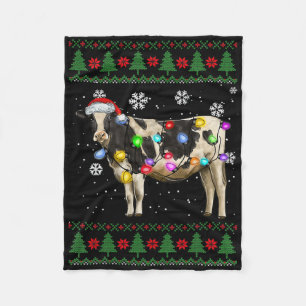Cow Christmas Fleece Blanket