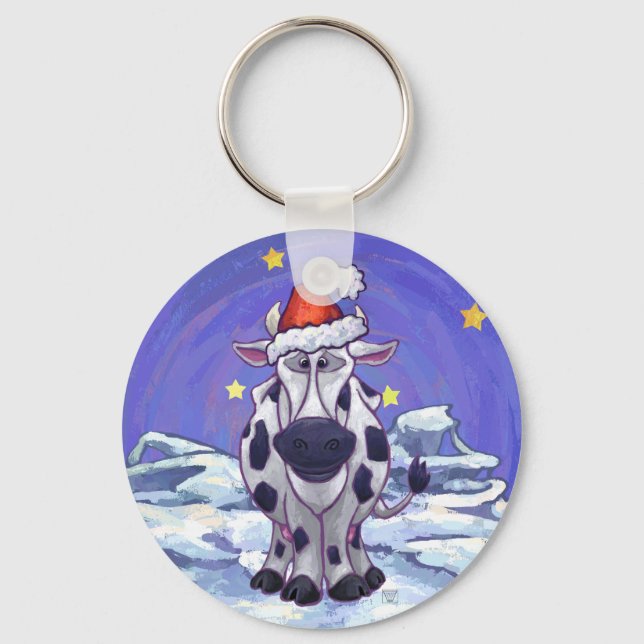 Cow Christmas Keychain (Front)
