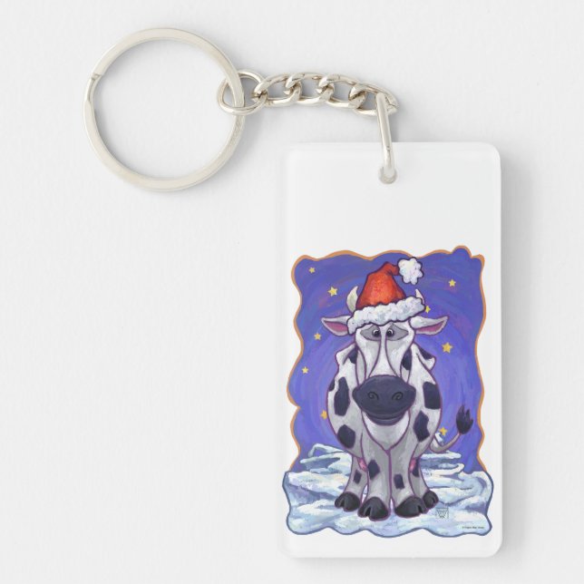 Cow Christmas Keychain (Front)