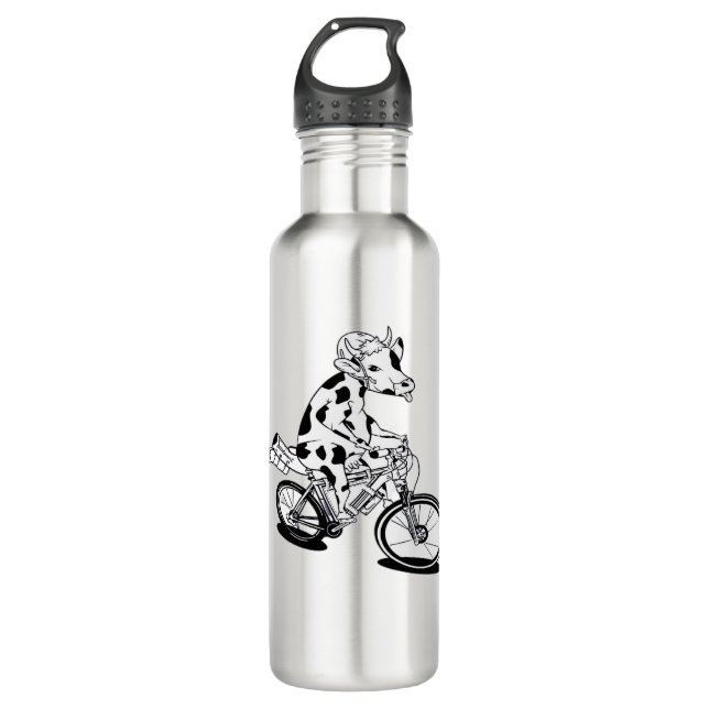 Cow Christmas Lights Ugly Christmas  Design Funny  710 Ml Water Bottle (Front)