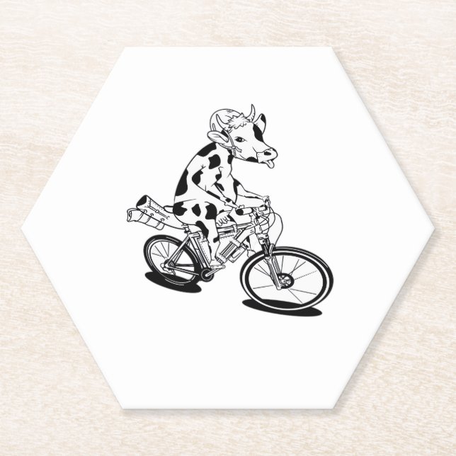 Cow Christmas Lights Ugly Christmas  Design Funny  Paper Coaster (Front)