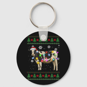 Cow Christmas Milk Cow Lover Keychain