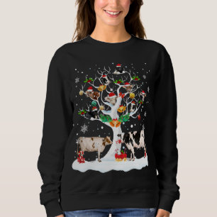 Cow Christmas On Winter Tree Goat Lover Matching P Sweatshirt