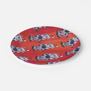Cow Christmas Paper Plate