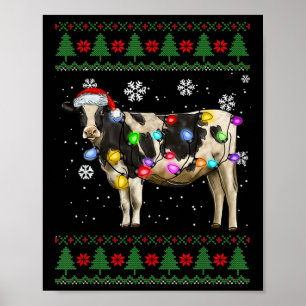 Cow Christmas Poster