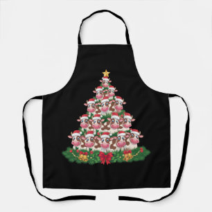 Cow Christmas Tree Funny Cow Lover Cow Xmas Apron