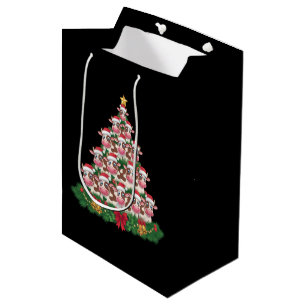 Cow Christmas Tree Funny Cow Lover Cow Xmas Medium Gift Bag