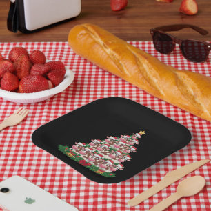 Cow Christmas Tree Funny Cow Lover Cow Xmas Paper Plate