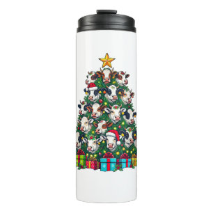 Cow Christmas Tree Funny Cow Xmas Thermal Tumbler