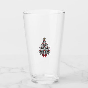 Cow Christmas Tree Vintage Engraving Holiday Farm Glass