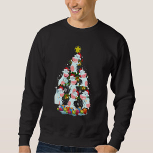 Cow Christmas Tree Xmas Cute Cow Lights Sweatshirt
