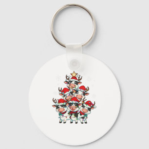 Cow Christmas Xmas Girls Boys Funny Santa  Keychain