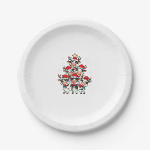 Cow Christmas Xmas Girls Boys Funny Santa  Paper Plate