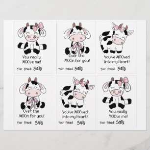Cow Class Cards 6 Personalize Name
