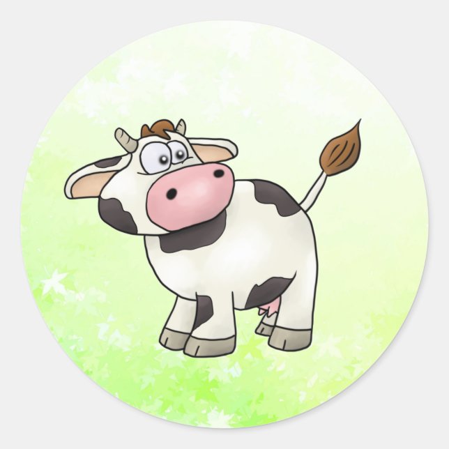 cow classic round sticker (Front)