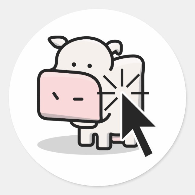 Cow Clicker Sticker (Front)