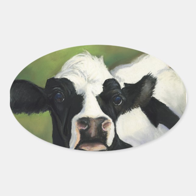 Cow Closeup Art Sticker (Front)