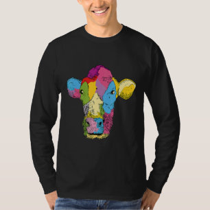 Cow Colourful Animals Farm Men T-Shirt