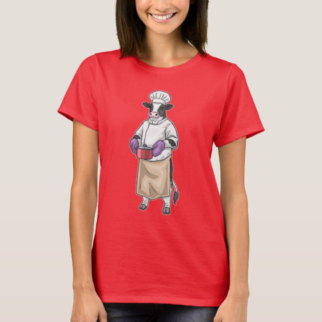 Cow Cook Cooking pot Cooking T-Shirt (Front)