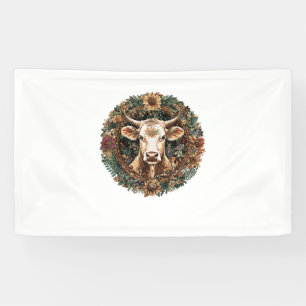 Cow Cottagecore Floral Cow _1 Banner