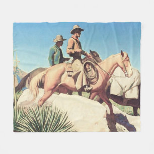“Cow Country” by Maynard Dixon Fleece Blanket