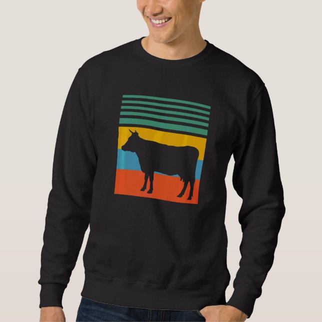 Cow Cows Farm Retro Sweatshirt (Front)