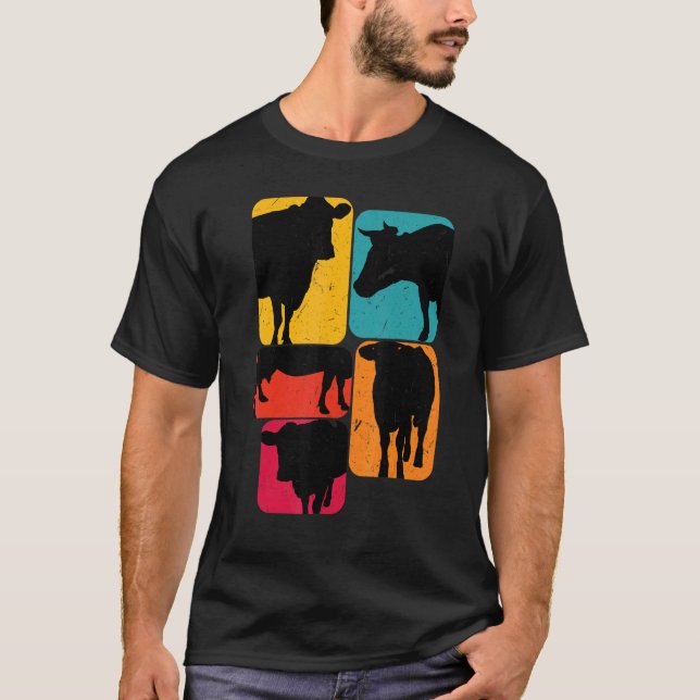 Cow cows Retro Design T-Shirt (Front)