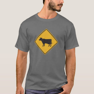 Cow Crossing Street Sign T-Shirt