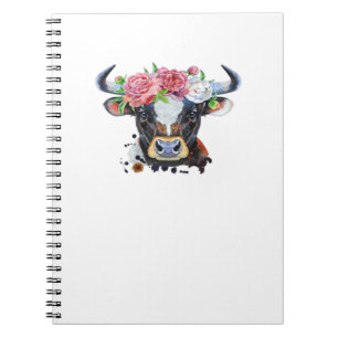 Cow crowned with flowers Classic T-Shirt Notebook