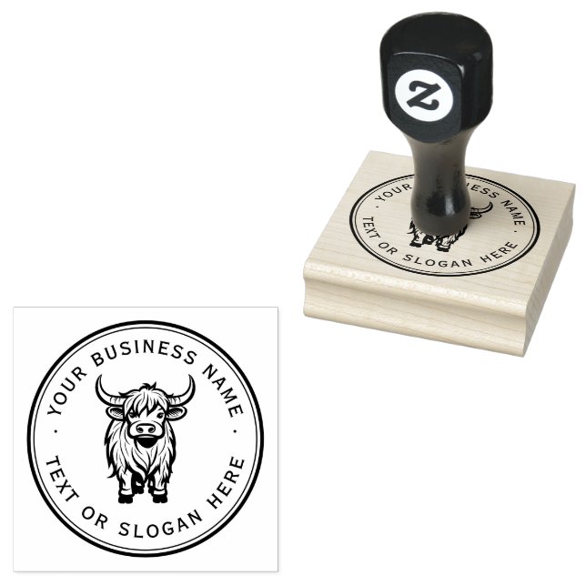 cow   Custom Business Logo Large  Rubber Stamp (Stamped)