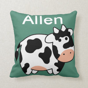 Cow Custom Name Pillow