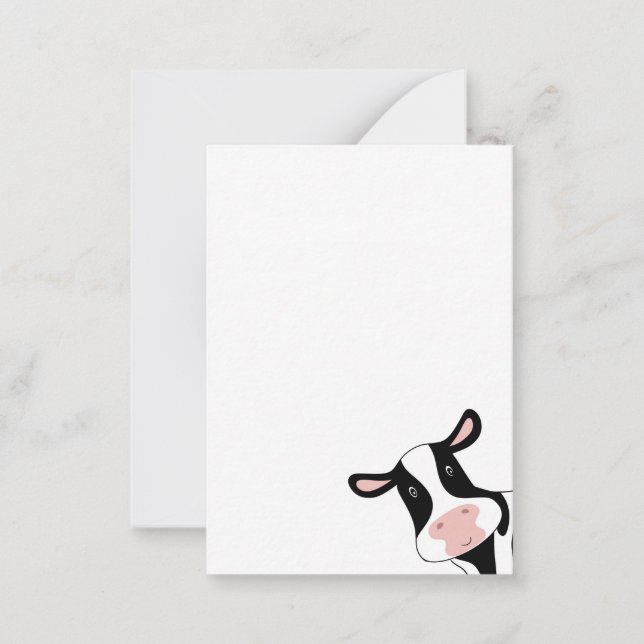 Cow, cute cow, animal card (Front)