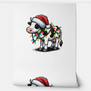 Cow Cute Funny Santa Christmas Wallpaper