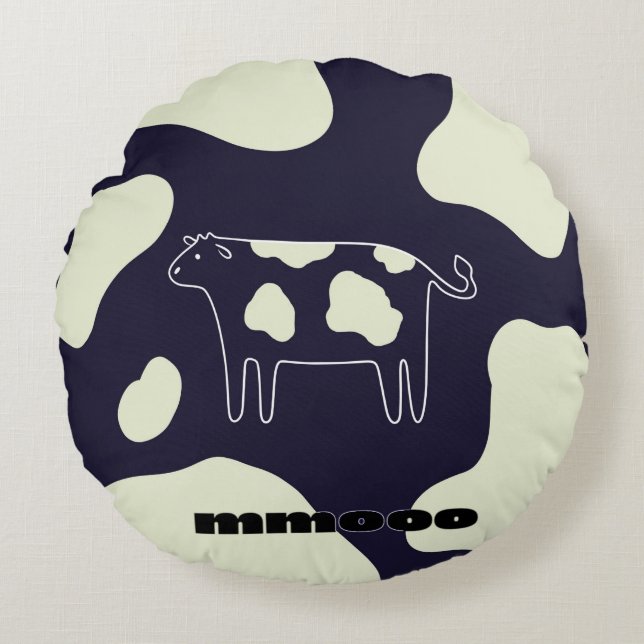 Cow cute round pillow (Front)