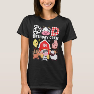 Cow Dad Birthday Crew Farm Theme Animals Birthday T-Shirt