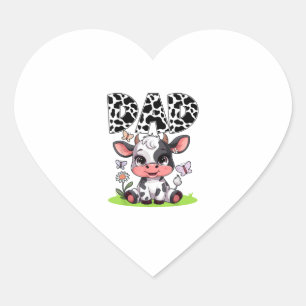Cow Dad Birthday Family Matching Fathers Day Boy G Heart Sticker