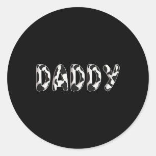 Cow Daddy Birthday Family Matching Fathers Day Boy Classic Round Sticker