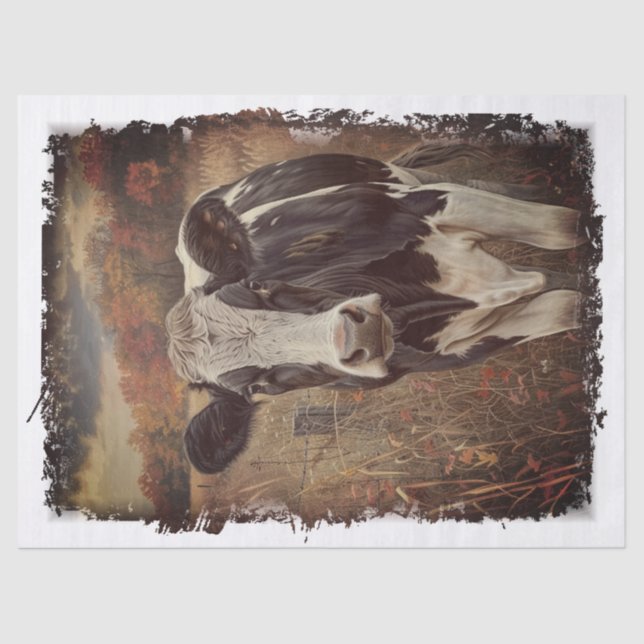 Cow Dairy Milking Holstein Friesian Tissue Paper (Front)