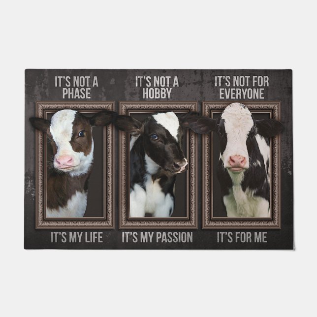 Cow Door Mat, Farm House Decor Doormat (Front)