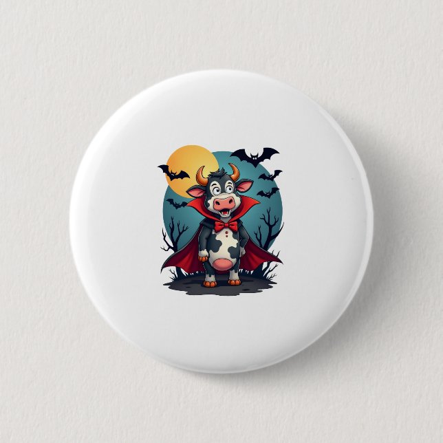 Cow Dracula Rises 2 Inch Round Button (Front)