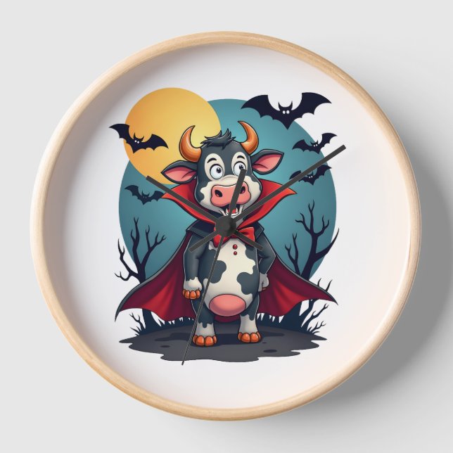 Cow Dracula Rises Clock (Front)
