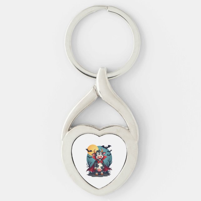 Cow Dracula Rises Keychain (Front)