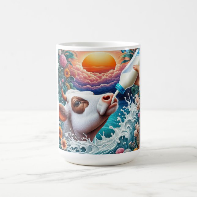Cow drinking milk coffee mug (Center)