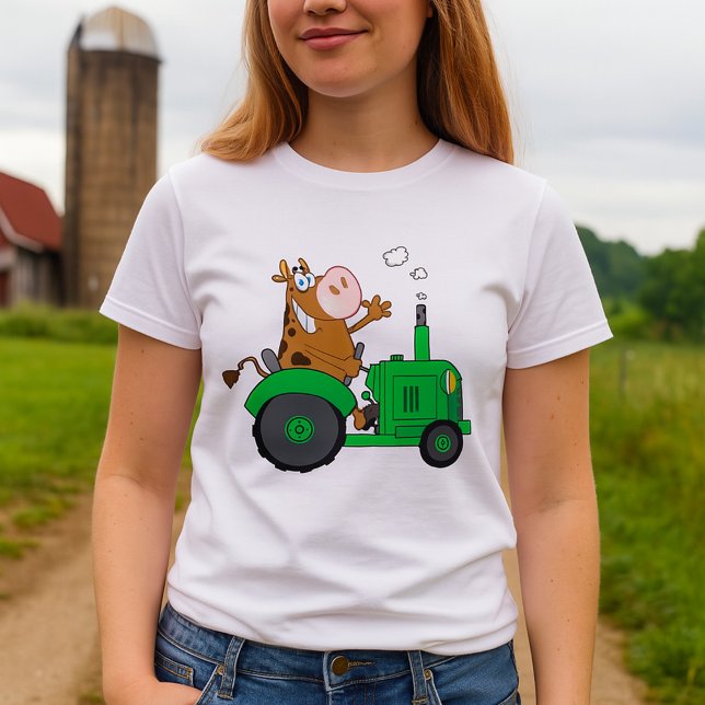 Cow Driving A Tractor T-Shirt (Creator Uploaded)