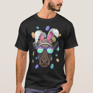 Cow Easter Bunny Ears Easter Eggs Hunting 1 T-Shirt