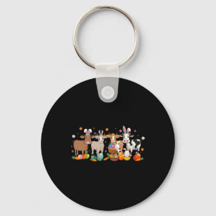 Cow Easter Farm Animal Farmer Easter Eggs Bunny Bo Keychain