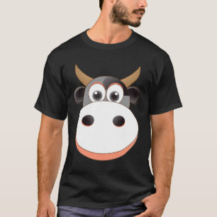 Cow Face Costume Cool Cheap Halloween Animal T-Shirt