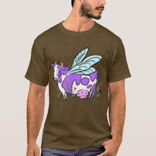 Cow Fairy Nature Wildlife Flower Cottagecore Gift T-Shirt