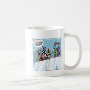 Cow Family Snow Skiing Funny Coffee Mug