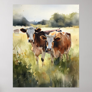 Cow Farm Animal Art Print Poster